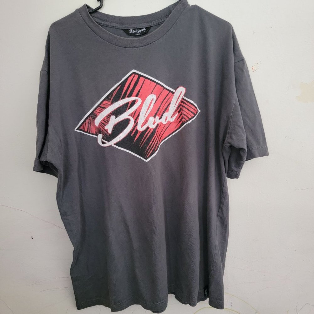 Blvd Supply Mens XL Short Sleeve Gray Graphic T-Shirt California Living